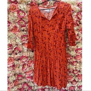 NWOT -Old Navy Maternity Orange Floral Dress- S size